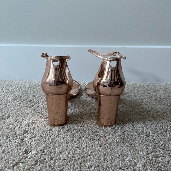 Stuart Weitzman Amelina Block-Heel Sandals Rose Gold NWT - Picture 6 of 10